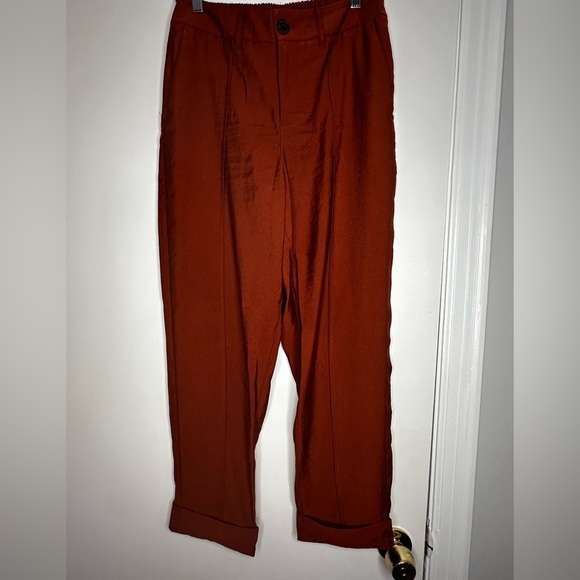 A New Day High-Rise Slim Fit Effortless Pintuck Ankle Pants Women Fiery Brown 8 - Picture 7 of 15